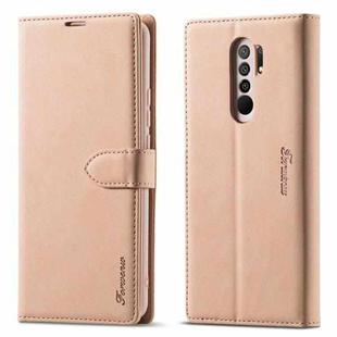 For Xiaomi Redmi 9 Forwenw F1 Series Matte Strong Magnetism Horizontal Flip Leather Case with Holder & Card Slots & Wallet & Photo Frame(Rose Gold)