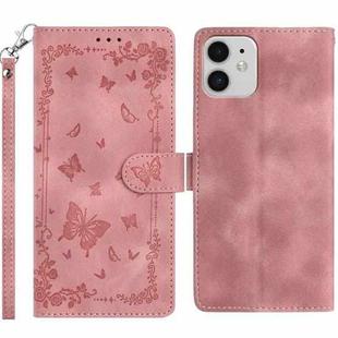 For iPhone 11 Secret Garden Butterfly Pattern Leather Phone Case(Pink)