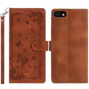 For iPhone 6 / 7 / 8 / SE Secret Garden Butterfly Pattern Leather Phone Case(Brown)