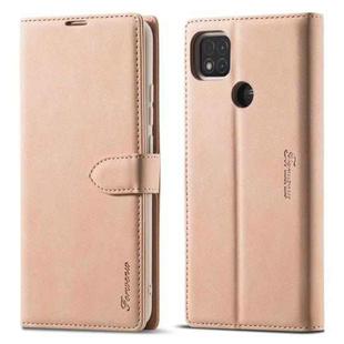 For Xiaomi Redmi 9C Forwenw F1 Series Matte Strong Magnetism Horizontal Flip Leather Case with Holder & Card Slots & Wallet & Photo Frame(Rose Gold)