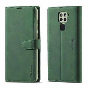 For Xiaomi Redmi Note 9 Forwenw F1 Series Matte Strong Magnetism Horizontal Flip Leather Case with Holder & Card Slots & Wallet & Photo Frame(Green)