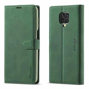 For Xiaomi Redmi Note 9S / 9 Pro / 9 Pro Max Forwenw F1 Series Matte Strong Magnetism Horizontal Flip Leather Case with Holder & Card Slots & Wallet & Photo Frame(Green)