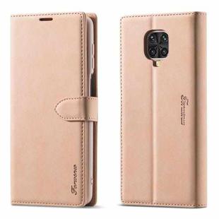 For Xiaomi Redmi Note 9S / 9 Pro / 9 Pro Max Forwenw F1 Series Matte Strong Magnetism Horizontal Flip Leather Case with Holder & Card Slots & Wallet & Photo Frame(Rose Gold)