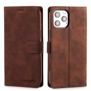 Diaobaolee Pure Fresh Texture Horizontal Flip Leather Case for iPhone 12 / 12 Pro, with Holder & Card Slots & Wallet & Photo Frame(Brown)