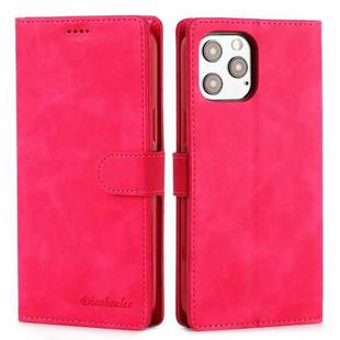 Diaobaolee Pure Fresh Texture Horizontal Flip Leather Case for iPhone 12 Pro Max, with Holder & Card Slots & Wallet & Photo Frame(Red)