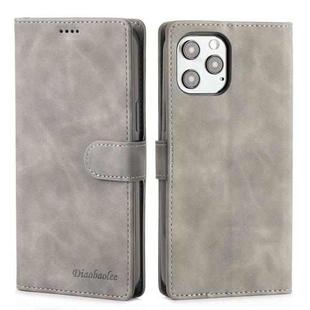 Diaobaolee Pure Fresh Texture Horizontal Flip Leather Case for iPhone 12 mini, with Holder & Card Slots & Wallet & Photo Frame(Grey)