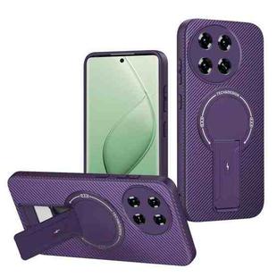 For Tecno Spark 30 Pro 4G Carbon Fiber Texture MagSafe Phone Case with Holder(Purple)