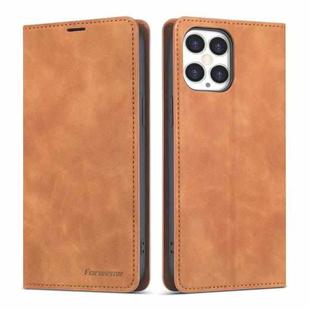 For iPhone 12 / 12 Pro Forwenw Dream Series Magnetic Oil Edge Horizontal Flip Leather Case with Holder & Card Slot & Photo Frame & Wallet(Brown)