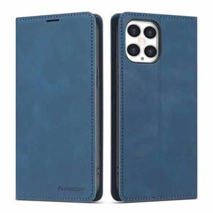 For iPhone 12 / 12 Pro Forwenw Dream Series Magnetic Oil Edge Horizontal Flip Leather Case with Holder & Card Slot & Photo Frame & Wallet(Blue)