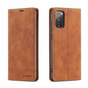 For Samsung Galaxy S20 FE Forwenw Dream Series Magnetic Oil Edge Horizontal Flip Leather Case with Holder & Card Slot & Photo Frame & Wallet(Brown)