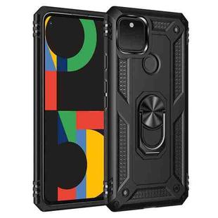 For Google Pixel 5 Shockproof TPU + PC Protective Case with 360 Degree Rotating Holder(Black)