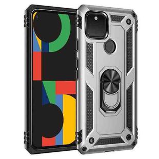 For Google Pixel 5 Shockproof TPU + PC Protective Case with 360 Degree Rotating Holder(Silver)
