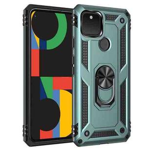 For Google Pixel 5 Shockproof TPU + PC Protective Case with 360 Degree Rotating Holder(Green)