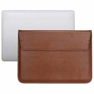 PU Leather Ultra-thin Envelope Bag Laptop Bag for MacBook Air / Pro 11 inch, with Stand Function(Brown)
