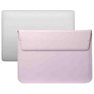 PU Leather Ultra-thin Envelope Bag Laptop Bag for MacBook Air / Pro 15 inch, with Stand Function(Pink)