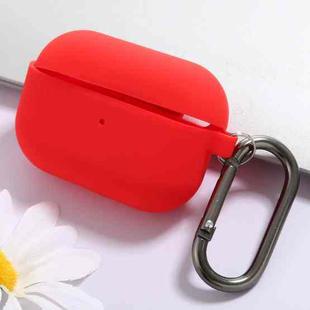 MERCURY GOOSPERY Solid Color Silicone Earphone Case for AirPods Pro, with Hook & Dustproof Plug(Red)