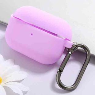 MERCURY GOOSPERY Solid Color Silicone Earphone Case for AirPods Pro, with Hook & Dustproof Plug(Light Purple)