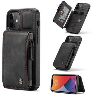 For iPhone 12 mini CaseMe C20 Multifunctional PC + TPU Protective Case with Holder & Card Slot & Wallet (Black)