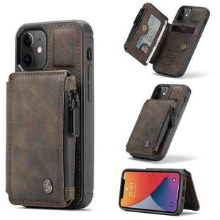 For iPhone 12 mini CaseMe C20 Multifunctional PC + TPU Protective Case with Holder & Card Slot & Wallet (Coffee)