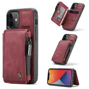 For iPhone 12 mini CaseMe C20 Multifunctional PC + TPU Protective Case with Holder & Card Slot & Wallet (Red)