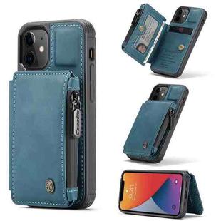 For iPhone 12 mini CaseMe C20 Multifunctional PC + TPU Protective Case with Holder & Card Slot & Wallet (Blue)