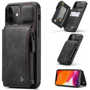 For iPhone 12 / 12 Pro CaseMe C20 Multifunctional PC + TPU Protective Case with Holder & Card Slot & Wallet(Black)