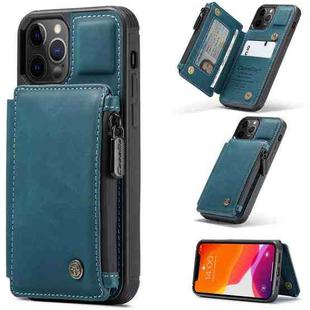 For iPhone 12 Pro Max CaseMe C20 Multifunctional PC + TPU Protective Case with Holder & Card Slot & Wallet(Blue)
