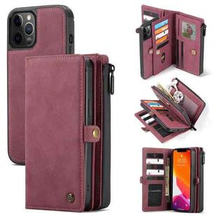 For iPhone 12 Pro Max CaseMe 018 Detachable Multi-functional Horizontal Flip Leather Case, with Card Slot & Holder & Zipper Wallet & Photo Frame(Red)