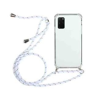 For Samsung Galaxy A71 5G Four-Corner Anti-Fall Transparent TPU Protective Case with Lanyard(White)