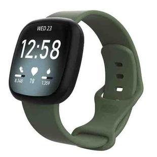 For Fitbit Versa 4 / Versa 3 / Sense 2 / Sense Silicone Watch Band, Size: L(Dark Green)