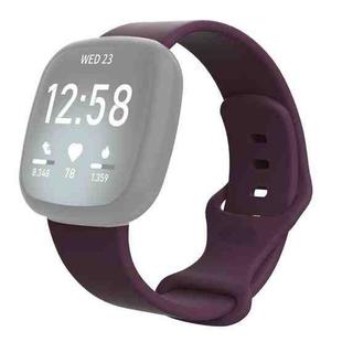 For Fitbit Versa 4 / Versa 3 / Sense 2 / Sense Silicone Watch Band, Size: L(Deep Purple)
