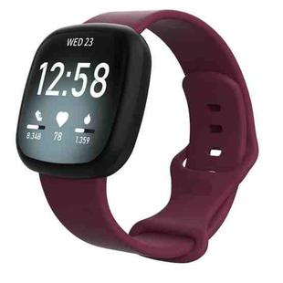 For Fitbit Versa 4 / Versa 3 / Sense 2 / Sense Silicone Watch Band, Size: L(Purple Red)