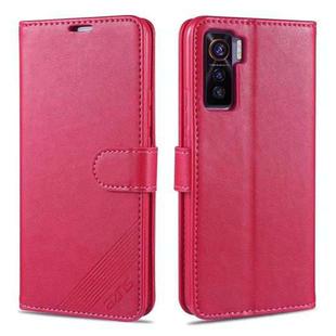 For Vivo iQOO 5 AZNS Sheepskin Texture Horizontal Flip Leather Case with Holder & Card Slots & Wallet(Red)