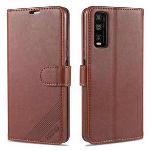 For Vivo Y20 / Y20i AZNS Sheepskin Texture Horizontal Flip Leather Case with Holder & Card Slots & Wallet(Brown)