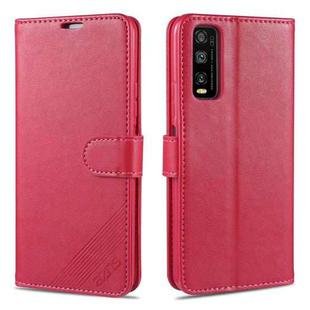 For Vivo Y20 / Y20i AZNS Sheepskin Texture Horizontal Flip Leather Case with Holder & Card Slots & Wallet(Red)