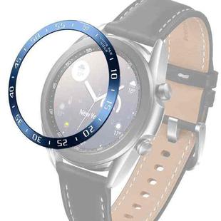 For Samsung Galaxy Watch 3 41mm Smart Watch Steel Bezel Ring, A Version(Blue Ring White Letter)