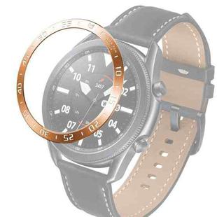 For Samsung Galaxy Watch 3 45mm Smart Watch Steel Bezel Ring, A Version(Rose Gold Ring White Letter)