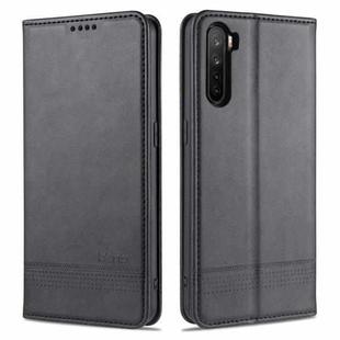 For OPPO A91 AZNS Magnetic Calf Texture Horizontal Flip Leather Case with Card Slots & Holder & Wallet(Black)