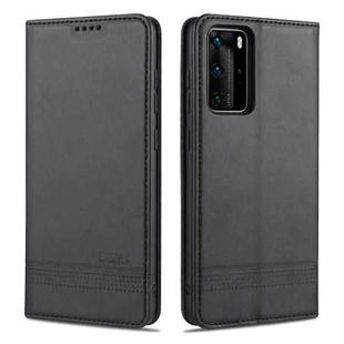 For Huawei P40 Pro AZNS Magnetic Calf Texture Horizontal Flip Leather Case with Card Slots & Holder & Wallet(Black)