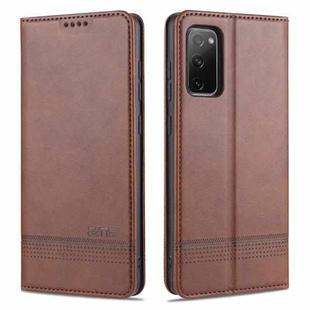 For Samsung Galaxy S20 FE / S20 Fan Edition / S20 Lite / S20 FE4G / S20 FE 5G / S20 FE 2022 AZNS Magnetic Calf Texture Horizontal Flip Leather Case with Card Slots & Holder & Wallet(Dark Brown)