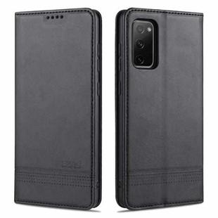 For Samsung Galaxy S20 FE / S20 Fan Edition / S20 Lite / S20 FE4G / S20 FE 5G / S20 FE 2022 AZNS Magnetic Calf Texture Horizontal Flip Leather Case with Card Slots & Holder & Wallet(Black)