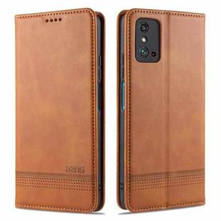 For Huawei Honor X10 Max AZNS Magnetic Calf Texture Horizontal Flip Leather Case with Card Slots & Holder & Wallet(Light Brown)