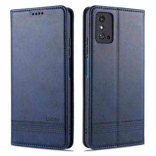 For Huawei Honor X10 Max AZNS Magnetic Calf Texture Horizontal Flip Leather Case with Card Slots & Holder & Wallet(Dark Blue)