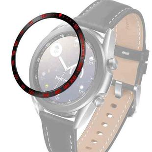 For Samsung Galaxy Watch 3 41mm Smart Watch Steel Bezel Ring, E Version(Black Ring Red Letter)