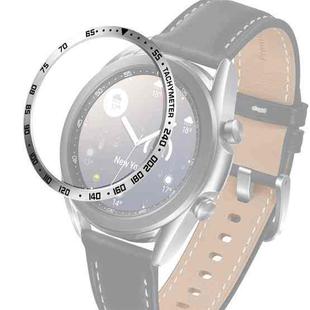 For Samsung Galaxy Watch 3 41mm Smart Watch Steel Bezel Ring, E Version(Silver Ring Black Letter)