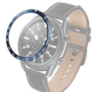 For Samsung Galaxy Watch 3 45mm Smart Watch Steel Bezel Ring, E Version(Blue Ring White Letter)