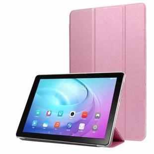 For Samsung Galaxy Tab A7 10.4 T500 TPU Silk Texture Three-fold Horizontal Flip Leather Case with Holder(Light Purple)