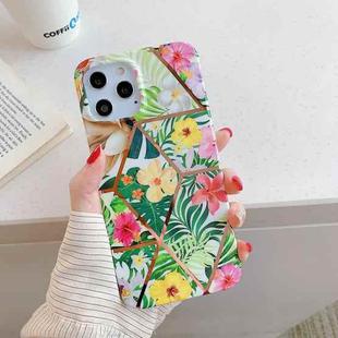 Plating Splicing Pattern Soft TPU Protective Case for iPhone 11 Pro(Colorful Flower)