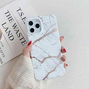 For iPhone 11 Gilding Marble Pattern Soft TPU Protective Case (White)
