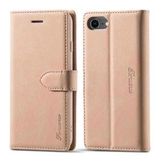 For iPhone SE 2022 / SE 2020 Forwenw F1 Series Matte Strong Magnetism Horizontal Flip Leather Case with Holder & Card Slots & Wallet & Photo Frame(Rose Gold)